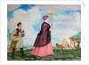 Merchants woman with purchases, 1920 by Boris Michaylovich Kustodiev