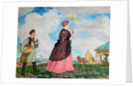 Merchants woman with purchases, 1920 by Boris Michaylovich Kustodiev