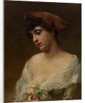 Young Woman in a Red Beret by Konstantin Yegorovich Makovsky