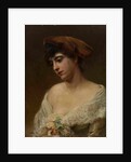 Young Woman in a Red Beret by Konstantin Yegorovich Makovsky