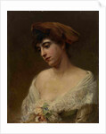 Young Woman in a Red Beret by Konstantin Yegorovich Makovsky