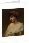 Young Woman in a Red Beret by Konstantin Yegorovich Makovsky