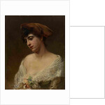 Young Woman in a Red Beret by Konstantin Yegorovich Makovsky