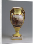 Decorative vase with the view of the M. Kutuzov-monument and the Kazan-Virgin-Cathedral, 1830-1840s by Master of the A. Popov Factory