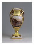 Decorative vase with the view of the M. Kutuzov-monument and the Kazan-Virgin-Cathedral, 1830-1840s by Master of the A. Popov Factory