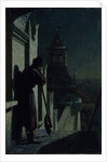 Strelets on the Moscow Kremlin tower at Moonlit Night, 1890s by Nikolai Sergeyevich Matveyev