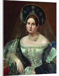 Portrait of a woman in the Russian court dress, ca 1835 by Pimen Nikitich Orlov