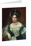 Portrait of a woman in the Russian court dress, ca 1835 by Pimen Nikitich Orlov