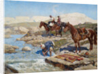 Cherkessian Horseman Crossing the River by Franz Roubaud