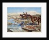 Cherkessian Horseman Crossing the River by Franz Roubaud