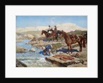 Cherkessian Horseman Crossing the River by Franz Roubaud