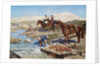 Cherkessian Horseman Crossing the River by Franz Roubaud