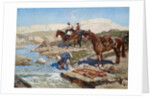 Cherkessian Horseman Crossing the River by Franz Roubaud