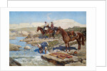 Cherkessian Horseman Crossing the River by Franz Roubaud