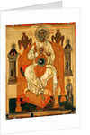 Trinity with the Saints, Early 15th cen by Russian icon