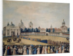 Visitation of Tsar Alexander I in the Alexander Nevsky Monastery, 1821 by Russian master