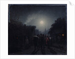 Before a Tavern. Night scene, 1860s-1870s by Leonid Ivanovich Solomatkin