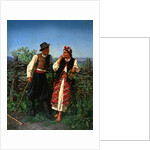 At the Wattle-fence, 1863 by Konstantin Alexandrovich Trutovsky