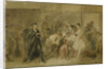 Behind the curtain in the serf theatre by Konstantin Alexandrovich Trutovsky