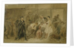 Behind the curtain in the serf theatre by Konstantin Alexandrovich Trutovsky