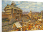 Wooden City of Moscow in the 14th century by Appolinari Mikhaylovich Vasnetsov