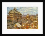 Wooden City of Moscow in the 14th century by Appolinari Mikhaylovich Vasnetsov