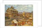 Wooden City of Moscow in the 14th century by Appolinari Mikhaylovich Vasnetsov