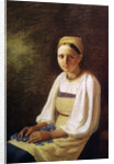 A Peasant Girl with cornflowers, 1820s by Alexei Gavrilovich Venetsianov