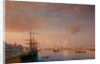 View of the Blagoveshchensky (Annunciation) Bridge and Nikolaevskaya Embankment, ca 1852 by Maxim Nikiphorovich Vorobyev