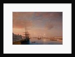 View of the Blagoveshchensky (Annunciation) Bridge and Nikolaevskaya Embankment, ca 1852 by Maxim Nikiphorovich Vorobyev