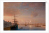 View of the Blagoveshchensky (Annunciation) Bridge and Nikolaevskaya Embankment, ca 1852 by Maxim Nikiphorovich Vorobyev