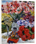 Flowers and a doll, 1916 by Mikhail Nikolayevich Yakovlev