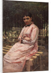 In a park. (Portrait of the artists wife) by Nikolai Alexandrovich Yaroshenko