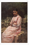 In a park. (Portrait of the artists wife) by Nikolai Alexandrovich Yaroshenko