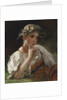 Young Girl with a Garland by Firs Sergeevich Zhuravlev