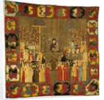 Palm Sunday Procession in Moscow on April 8, 1498. Zoe Palaiologina with daughters (left under), Ivan III, Elena of Wallachia, D, 1498 by Ancient Russian Art