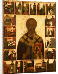 Saint Nicholas with scenes from his life, 14th century by Russian icon