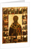 Saint Nicholas with scenes from his life, 14th century by Russian icon
