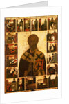 Saint Nicholas with scenes from his life, 14th century by Russian icon