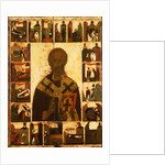 Saint Nicholas with scenes from his life, 14th century by Russian icon