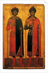 Saints Boris and Gleb, Mid of the 14th cen by Russian icon