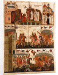 Battle between the Novgorodians and Suzdalians, Mid of the 15th cen by Russian icon