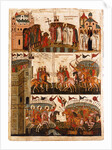 Battle between the Novgorodians and Suzdalians, Mid of the 15th cen by Russian icon