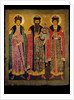 Saint Vsevolod Mstislavich, Prince of Pskov with Saints Boris and Gleb by Russian icon