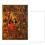 The Hospitality of Abraham (Old Testament Trinity), End of 16th cen by Russian icon