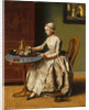 A Lady pouring Chocolate (La Chocolatière), c. 1745 by Jean-Étienne Liotard