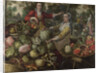 The Four Elements: Earth. A Fruit and Vegetable Market with the Flight into Egypt in the Background, 1569 by Joachim Beuckelaer