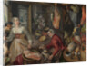 The Four Elements: Fire. A Kitchen Scene with Christ in the House of Martha and Mary in the Background, 1569 by Joachim Beuckelaer