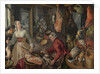 The Four Elements: Fire. A Kitchen Scene with Christ in the House of Martha and Mary in the Background, 1569 by Joachim Beuckelaer
