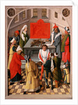 The offering of the jews, ca 1465 by Master of the Gathering of Manna